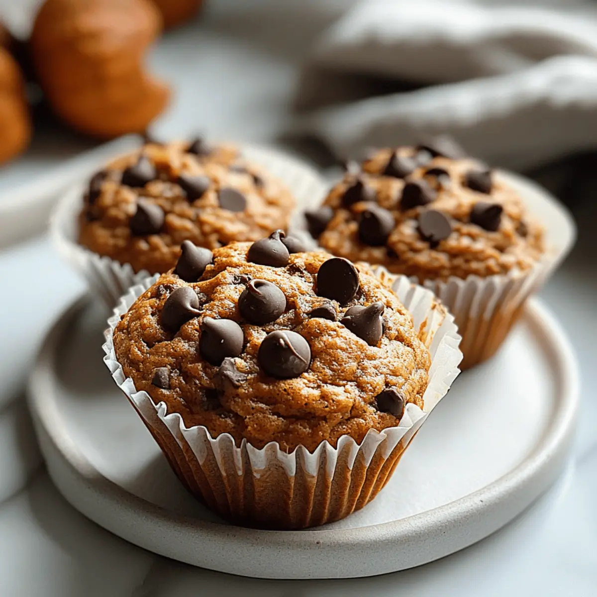 Gluten Free Pumpkin Muffins with High Protein and Paleo Chocolate Chips
