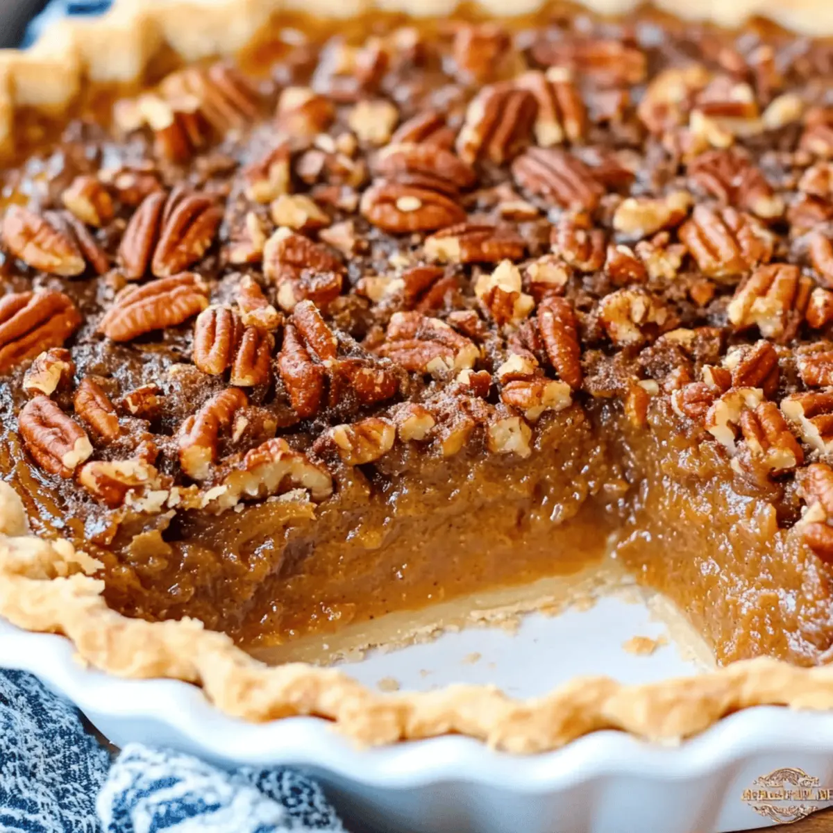 Pumpkin Pie with Pecan Topping