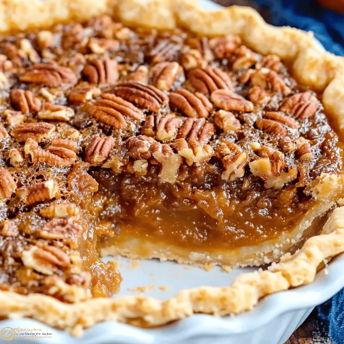 Pumpkin Pie with Pecan Topping