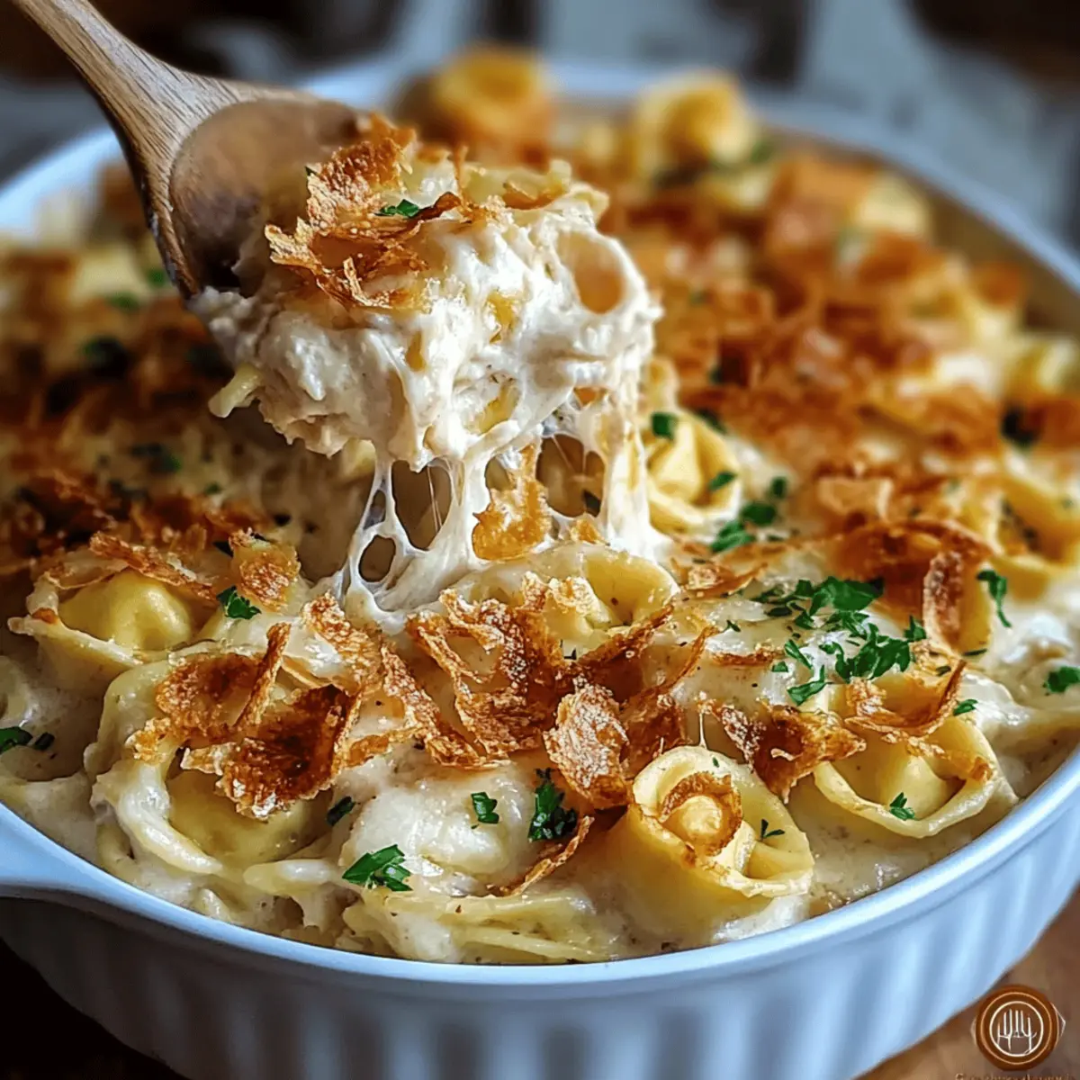 French Onion Chicken Tortellini Casserole