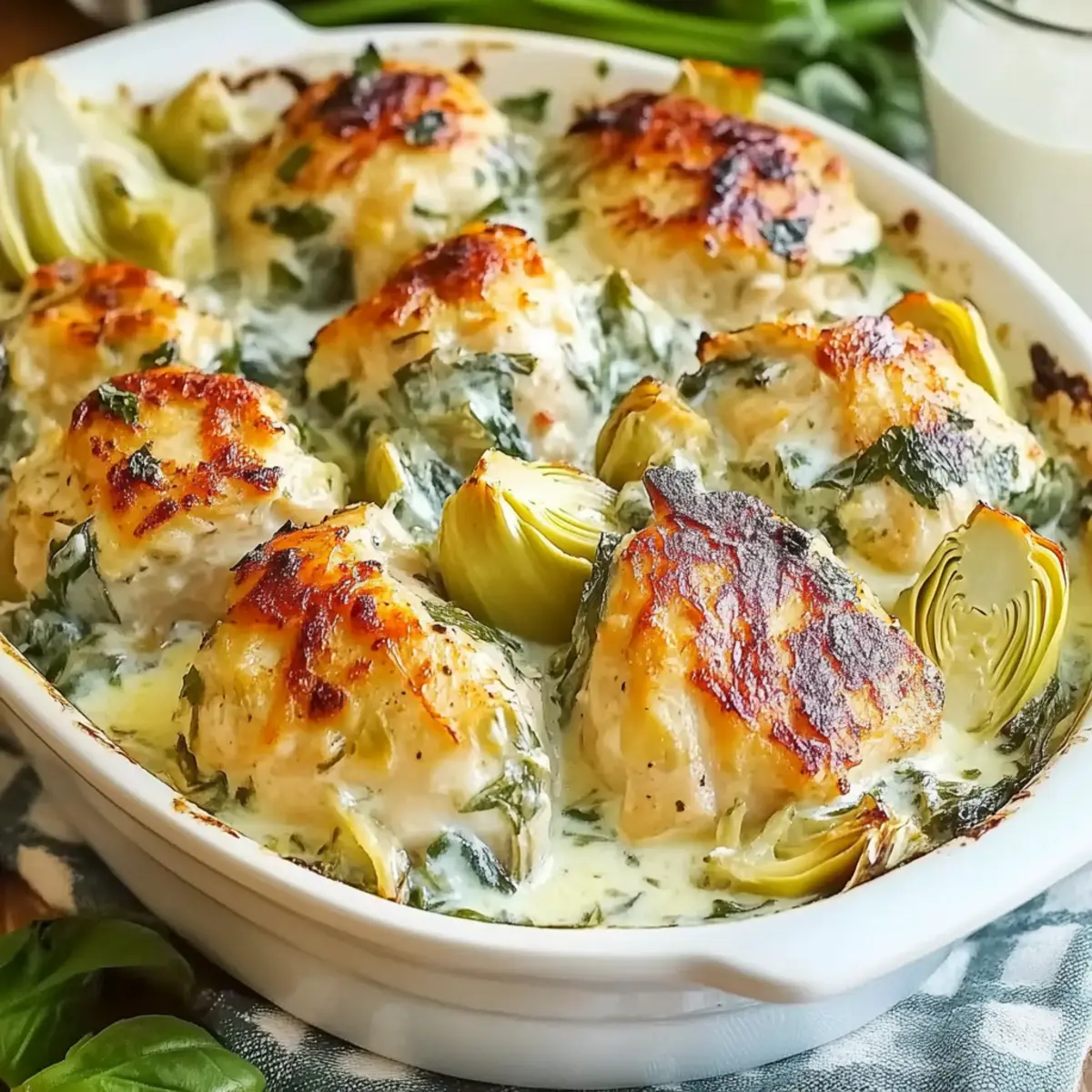 Artichoke Chicken with Cottage Cheese