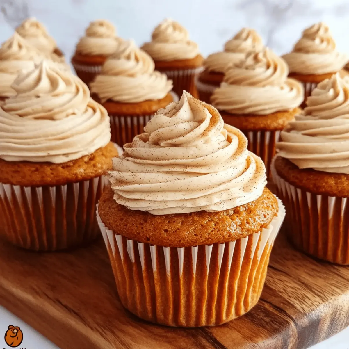 Pumpkin Cupcakes with Cinnamon Cream Cheese Frosting