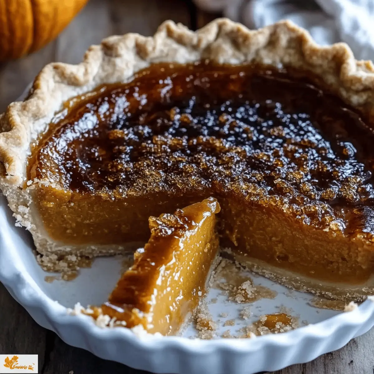 Bourbon Brûlée Pumpkin Pie