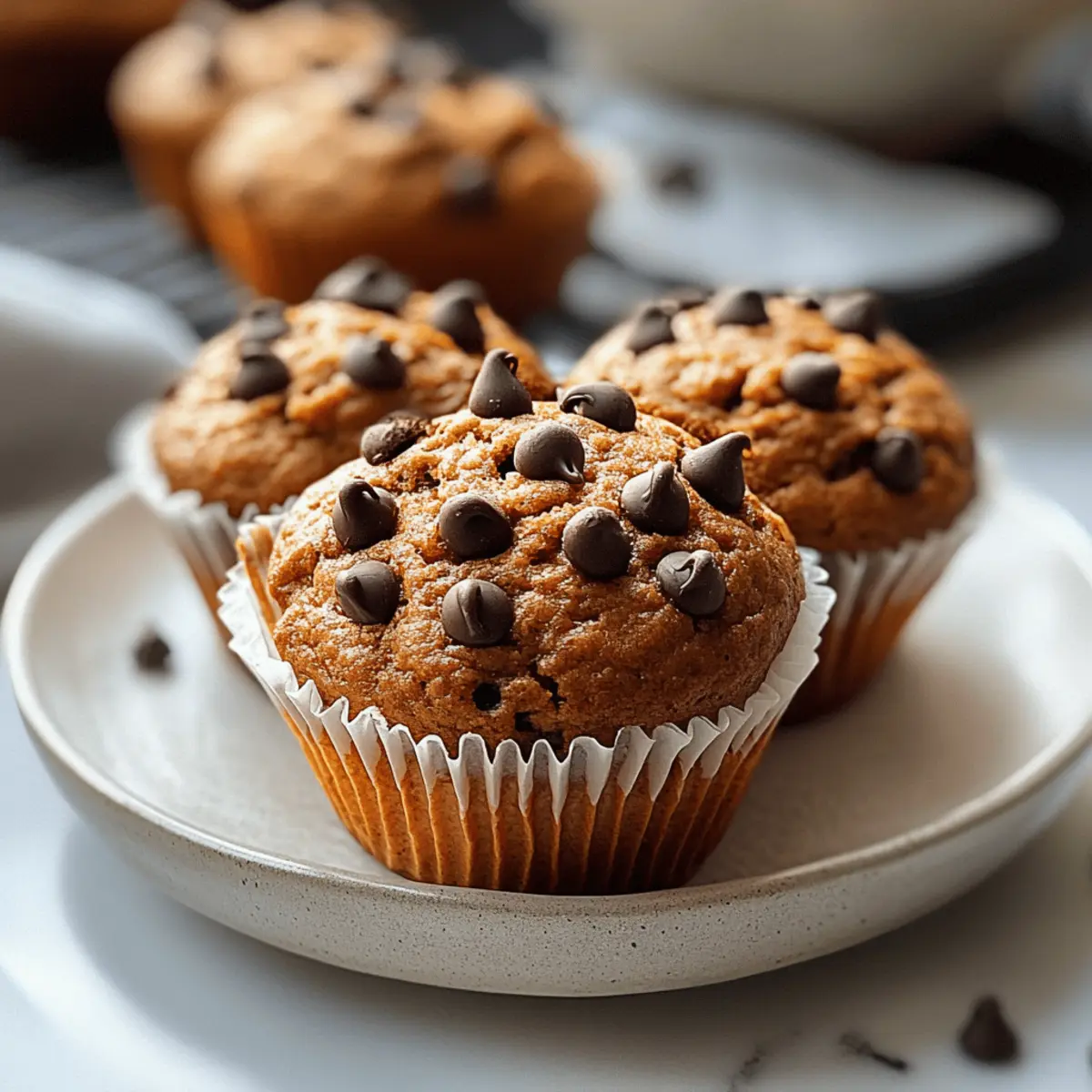 Gluten Free Pumpkin Muffins with High Protein and Paleo Chocolate Chips