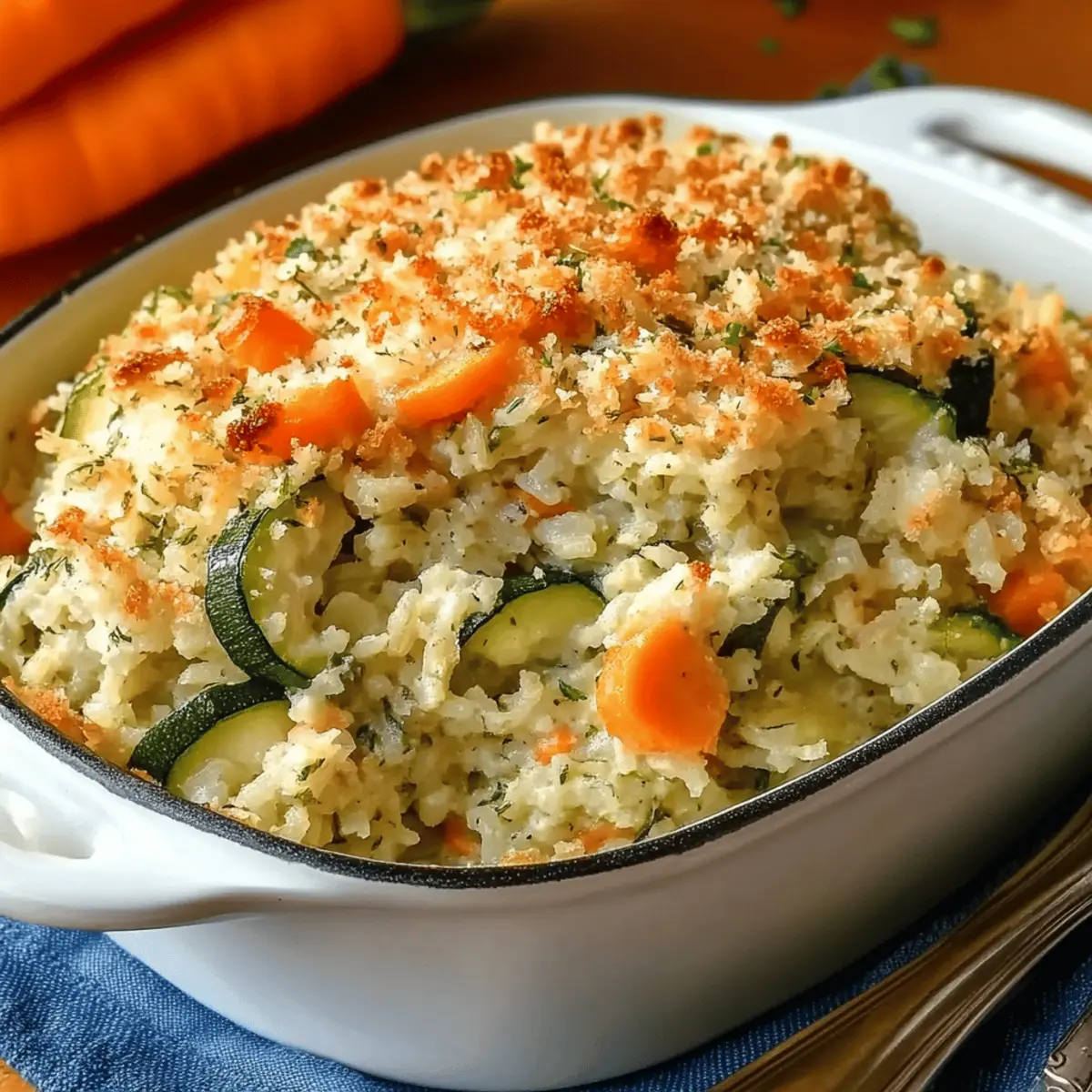 Zucchini Rice Casserole with Stuffing Mix