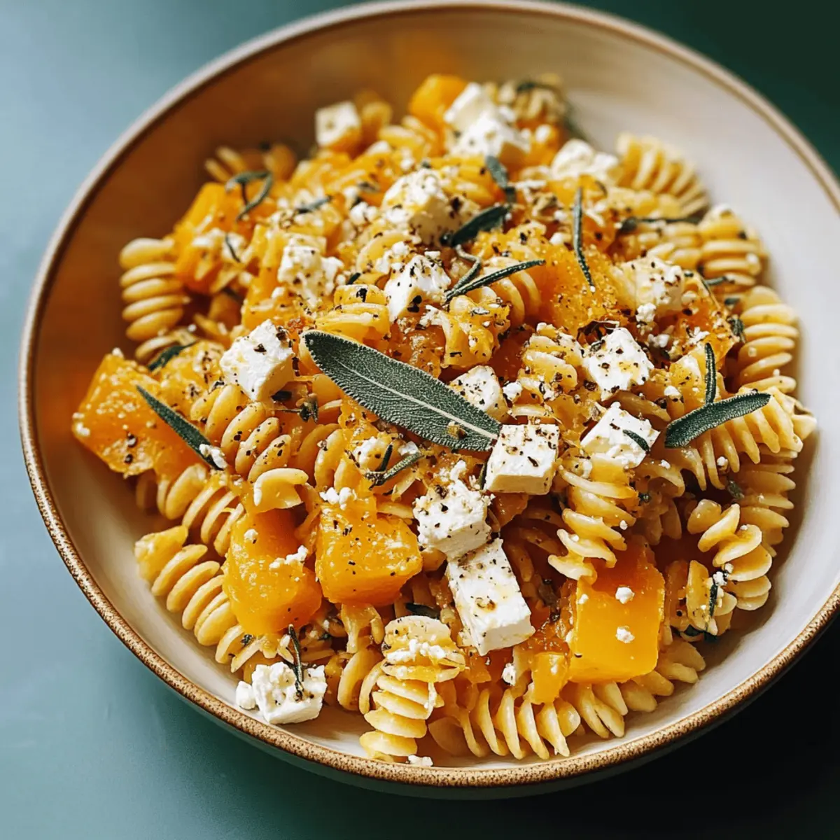 Baked Feta and Butternut Squash Pasta with Sage and Garlic
