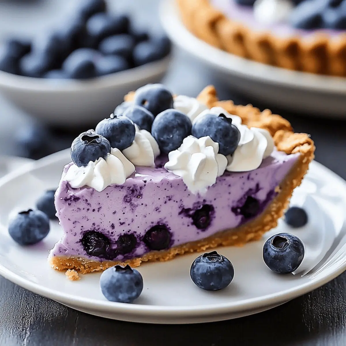 No Bake Blueberry Cream Pie