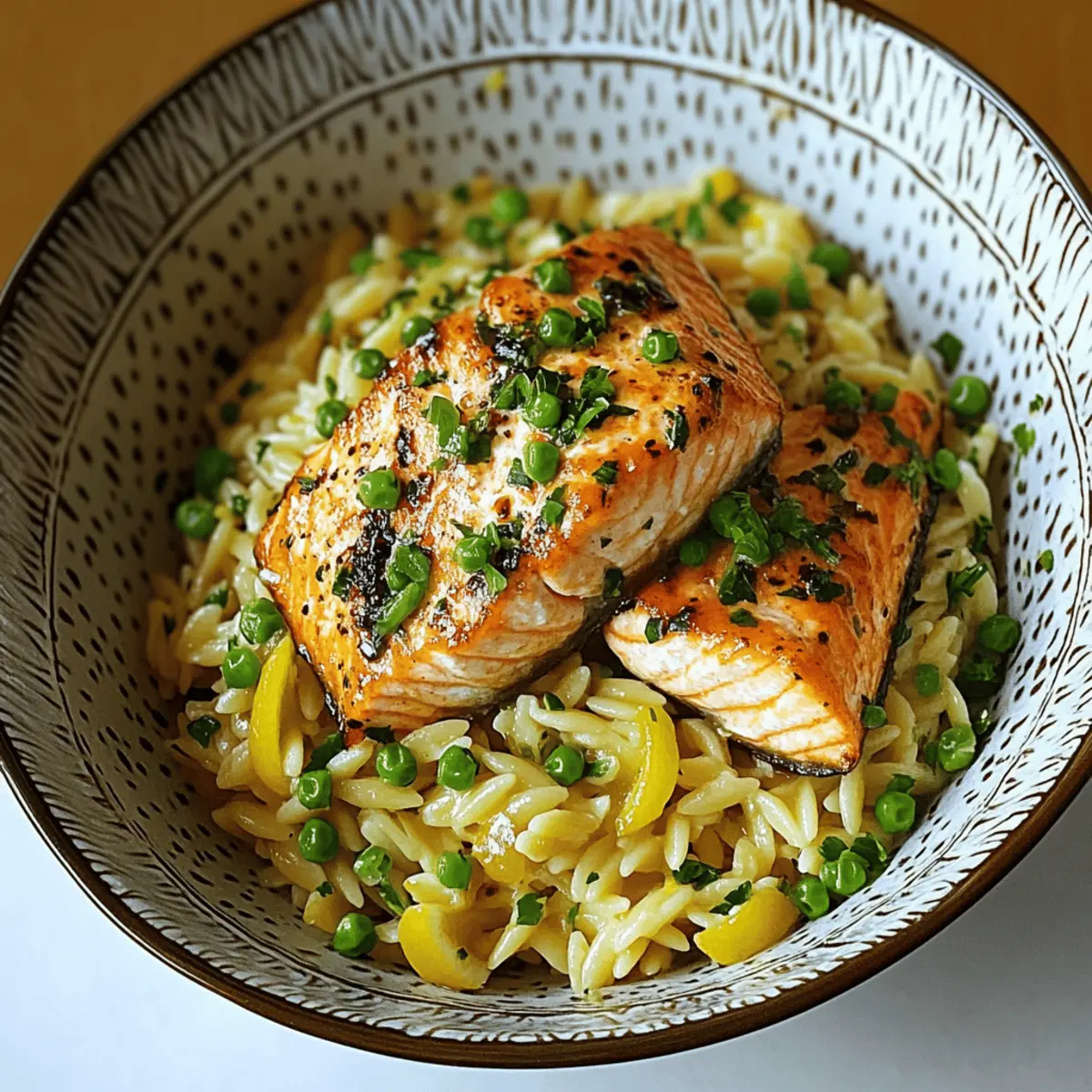 Lemon Orzo and Salmon