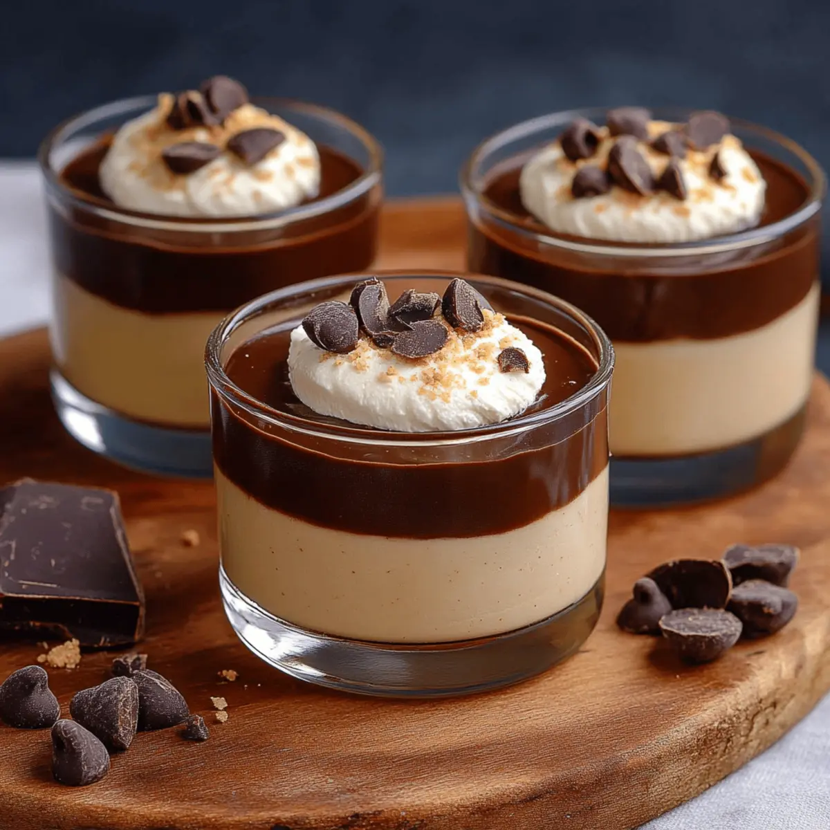 Vegan Silken Tofu Peanut Butter Mousse with Chocolate Ganache