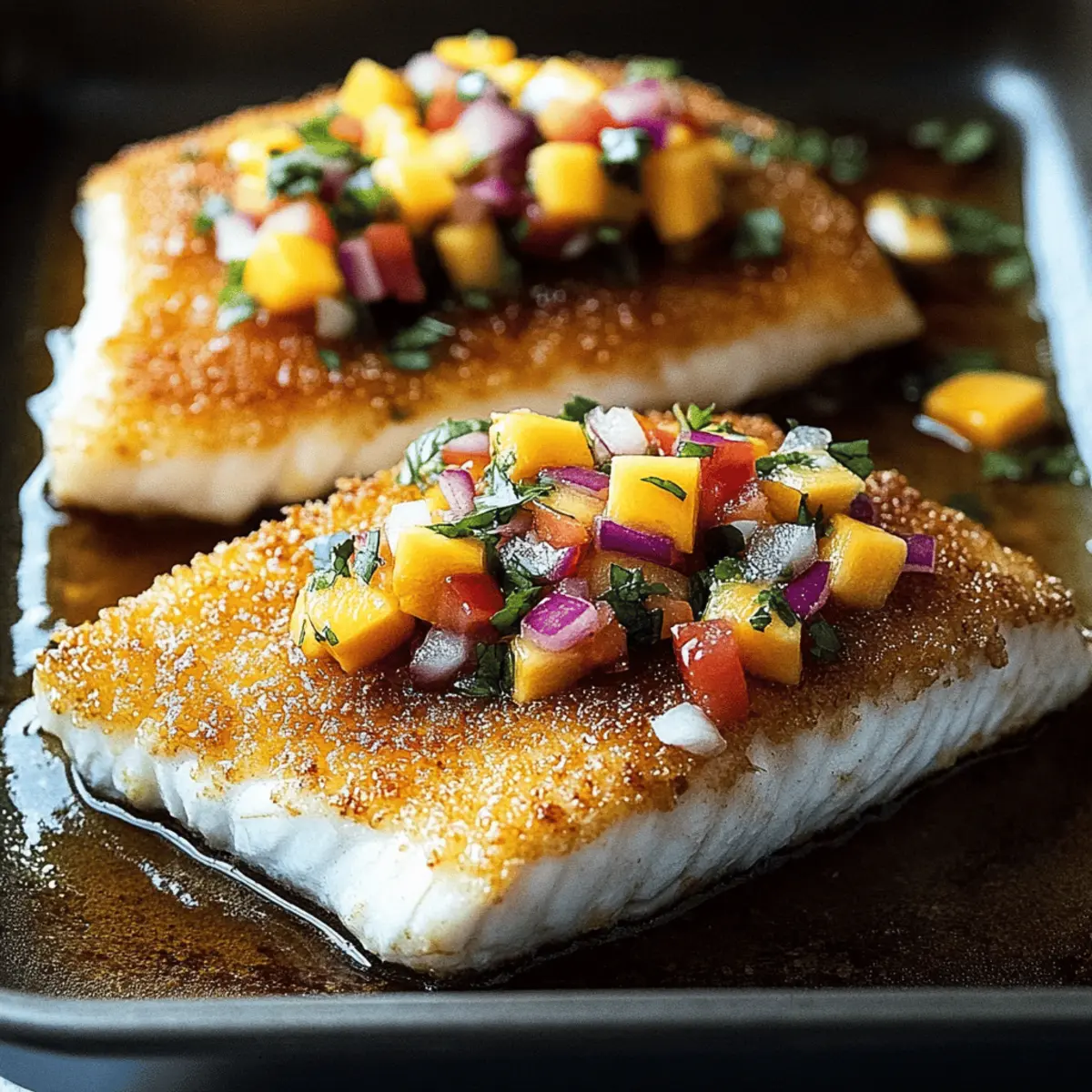 Tropical Coconut Crusted Fish with Mango Salsa