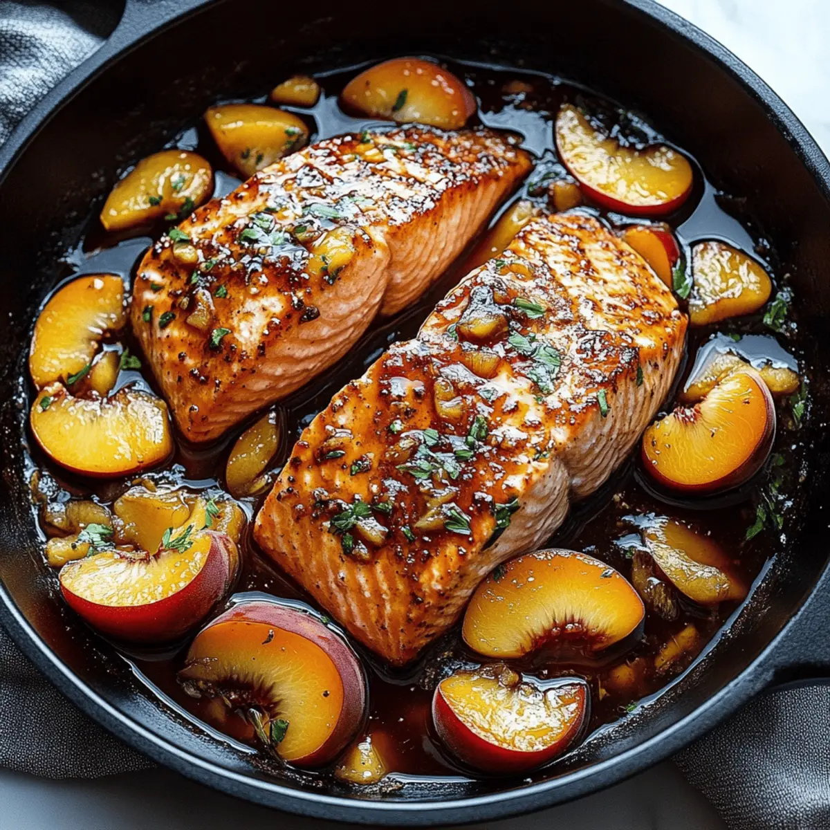 Bourbon Peach Roasted Salmon