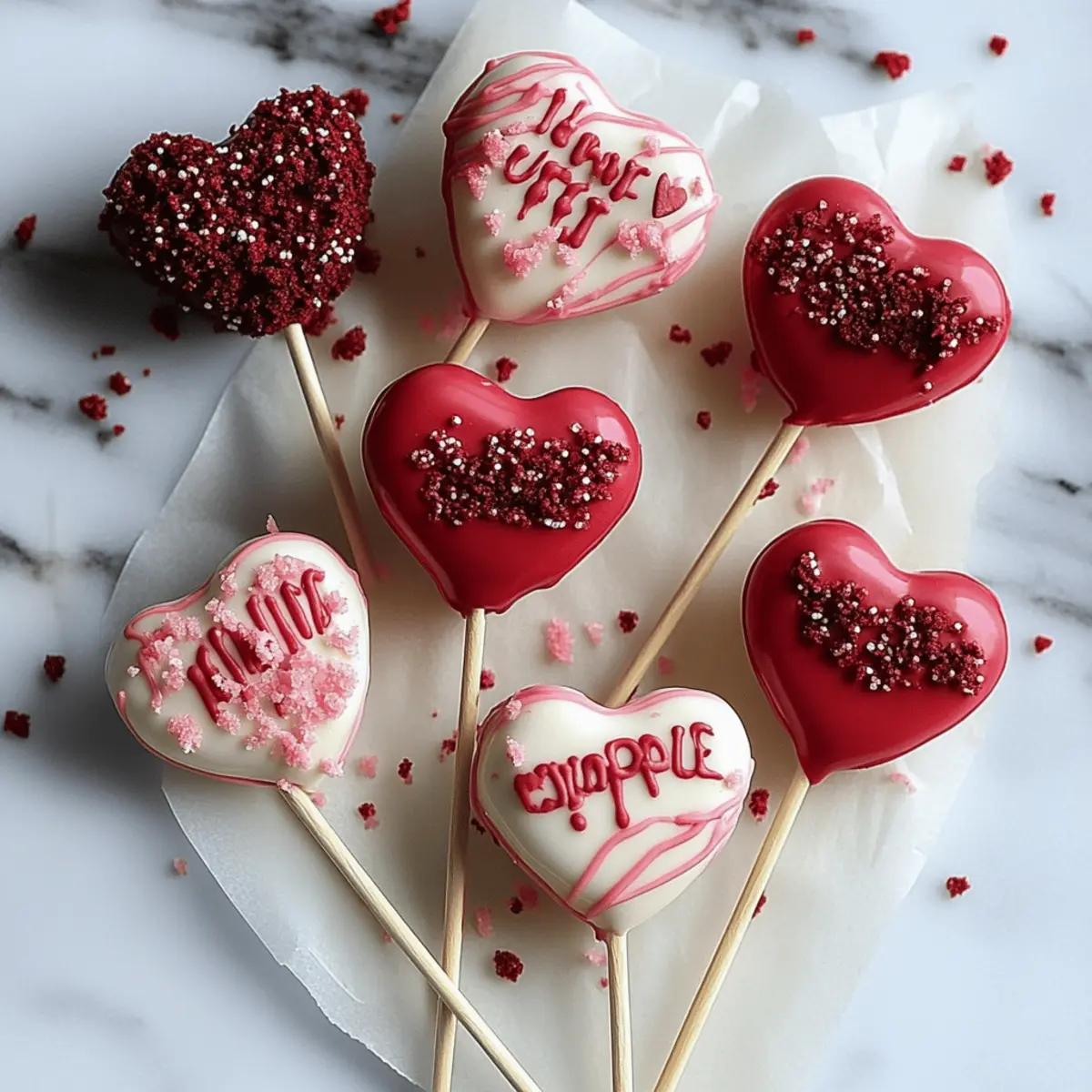 Heart-Shaped Red Velvet Cake Pops
