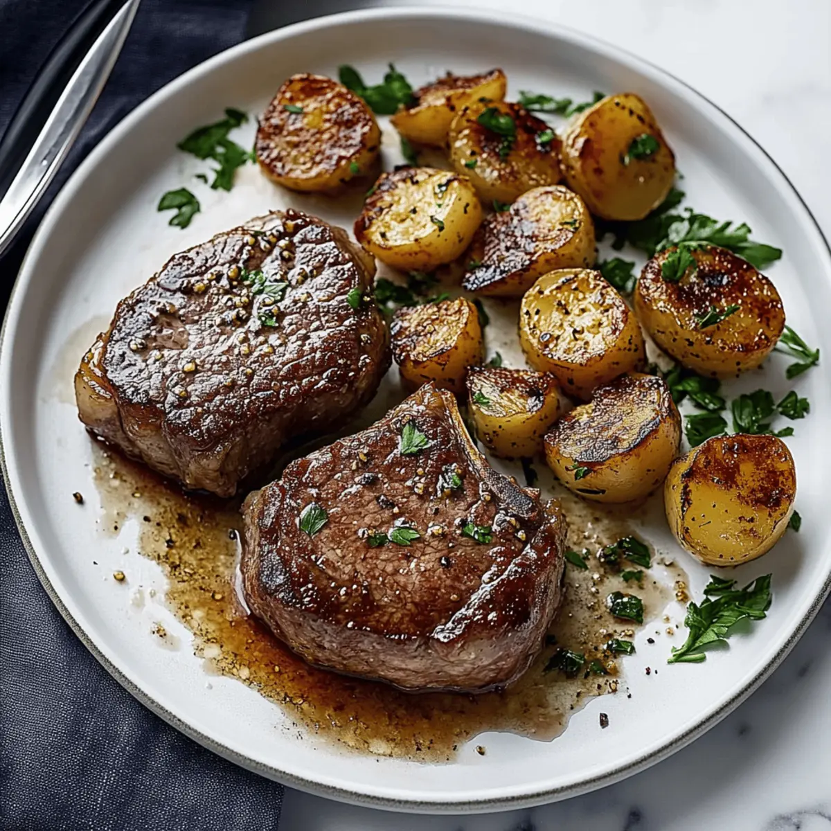 Skillet Seared Steak with Garlic Butter