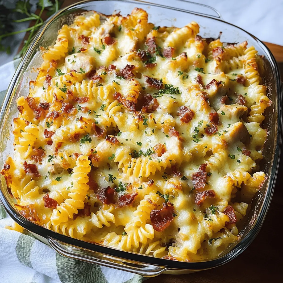 Chicken Bacon Ranch Pasta Bake