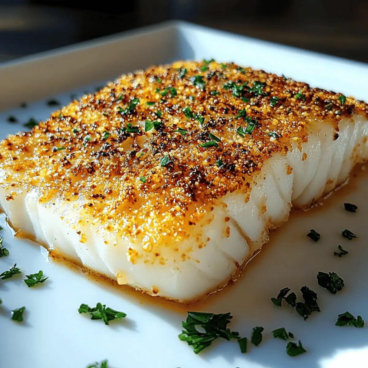 Garlic Parmesan Crusted Halibut