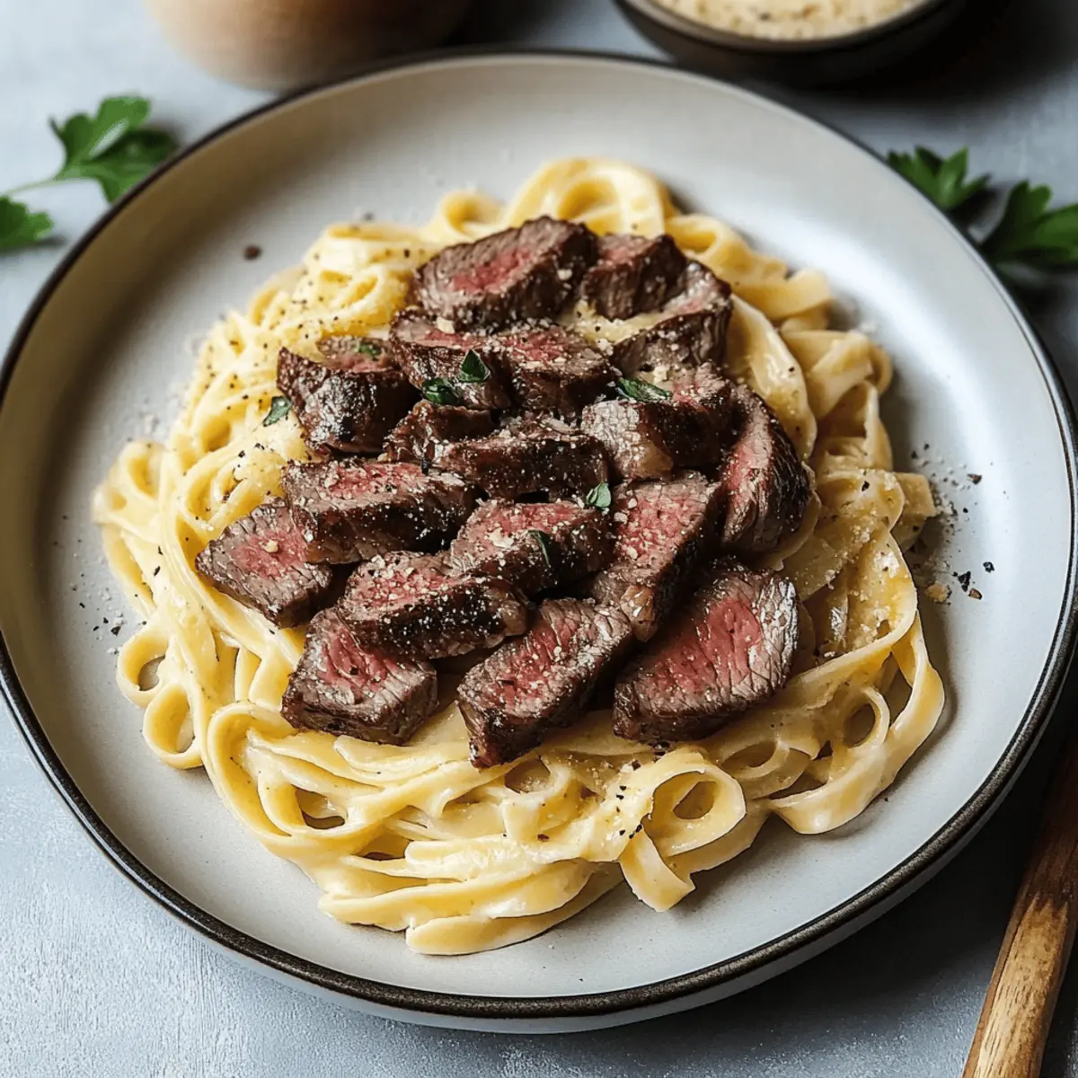 Creamy Steak Fettuccine