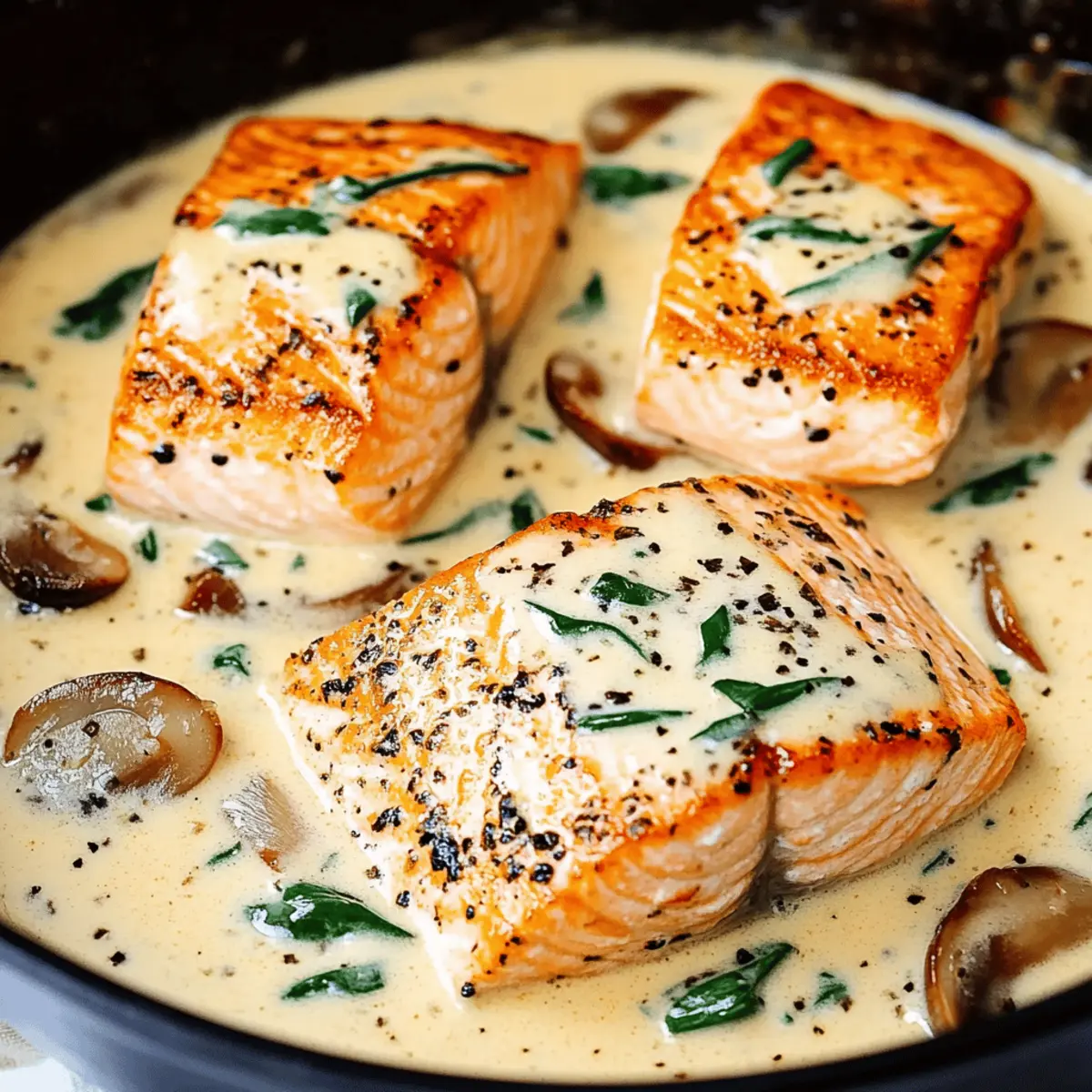 Tuscan Salmon with Parmesan Cream Sauce