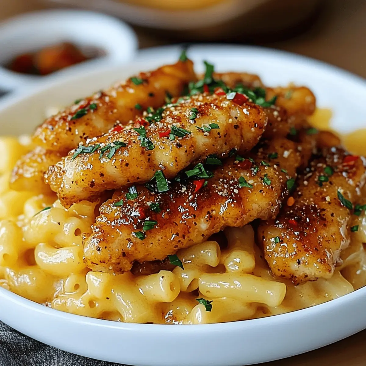 Honey Pepper Chicken Mac and Cheese