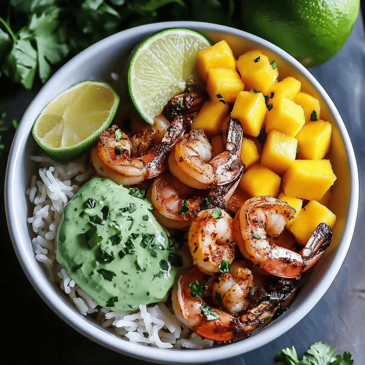 Spicy Jamaican Jerk Shrimp Bowls with Coconut Rice and Mango