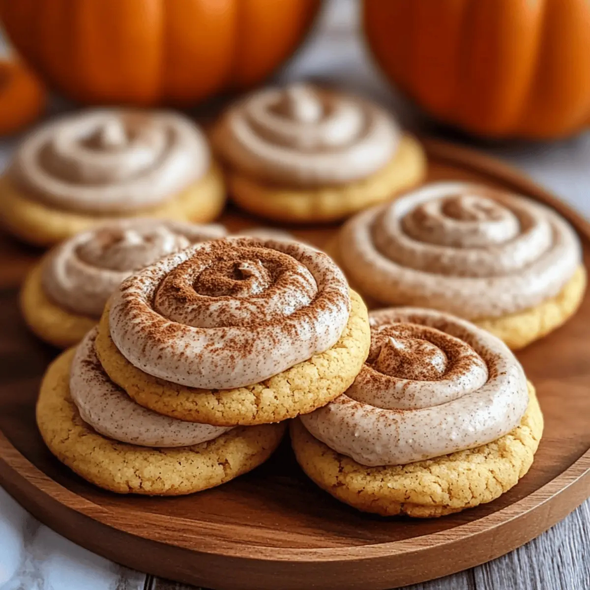 Soft Pumpkin Cookies with Cinnamon Frosting