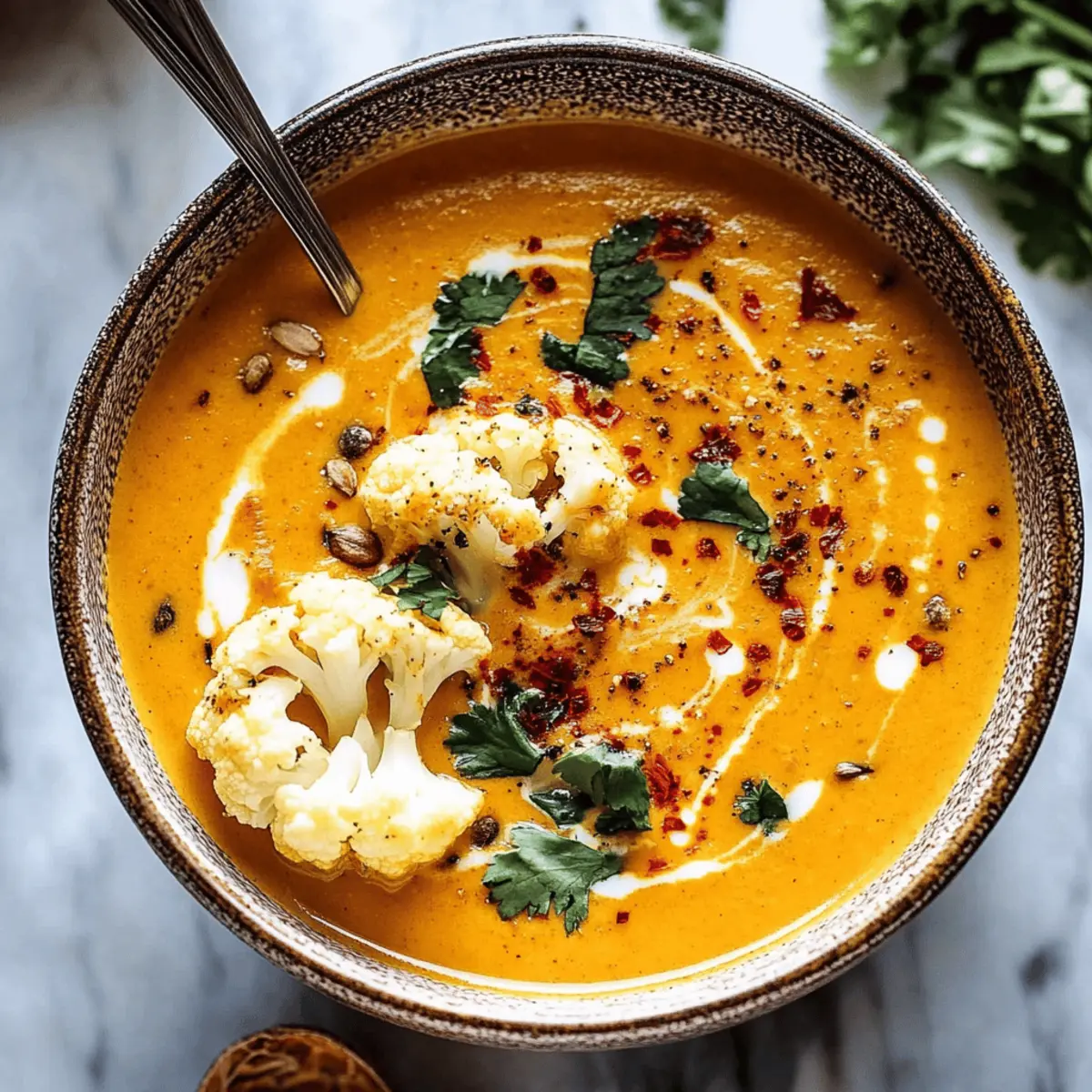 Coconut Curried Cauliflower Soup