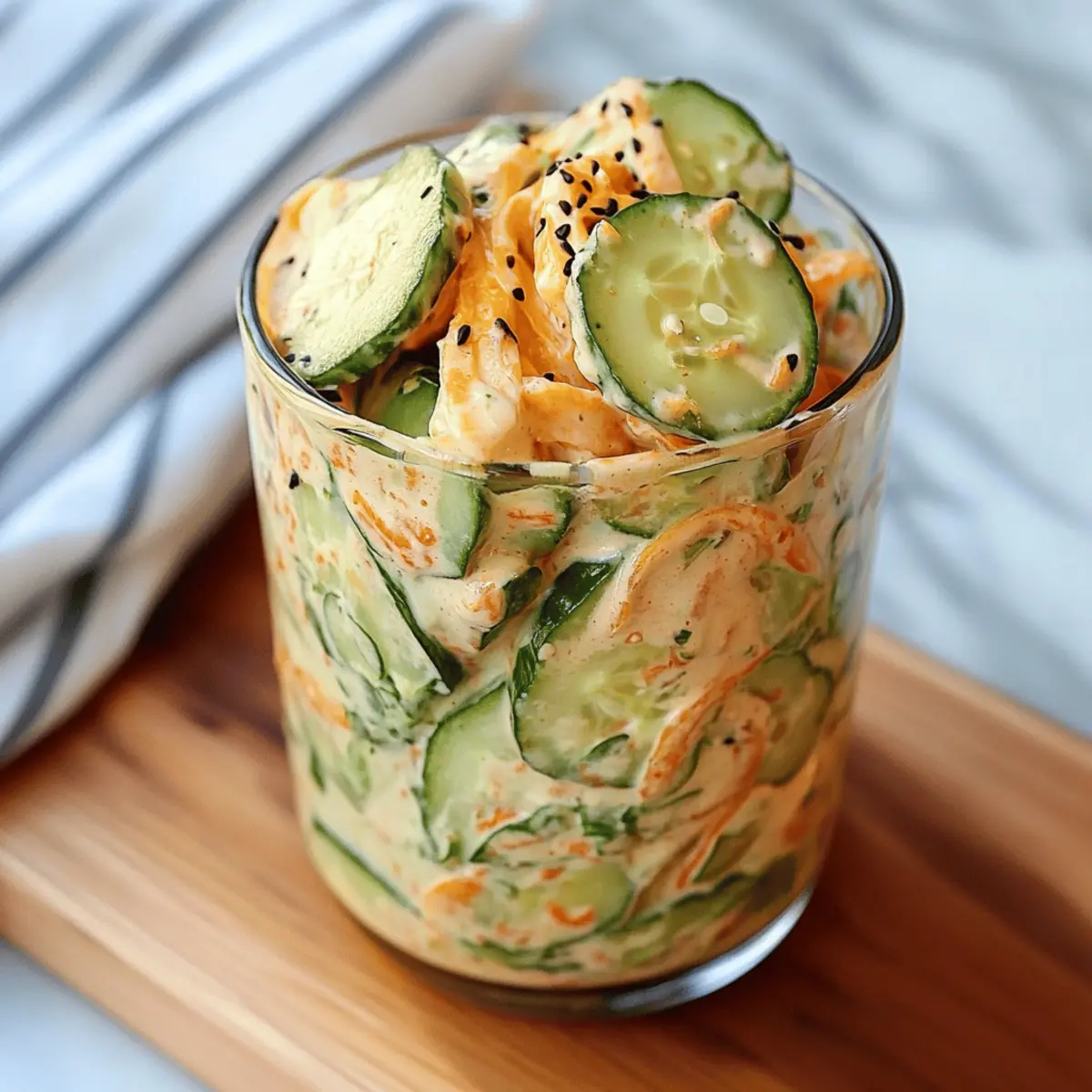 Creamy Asian Cucumber Salad Bowl