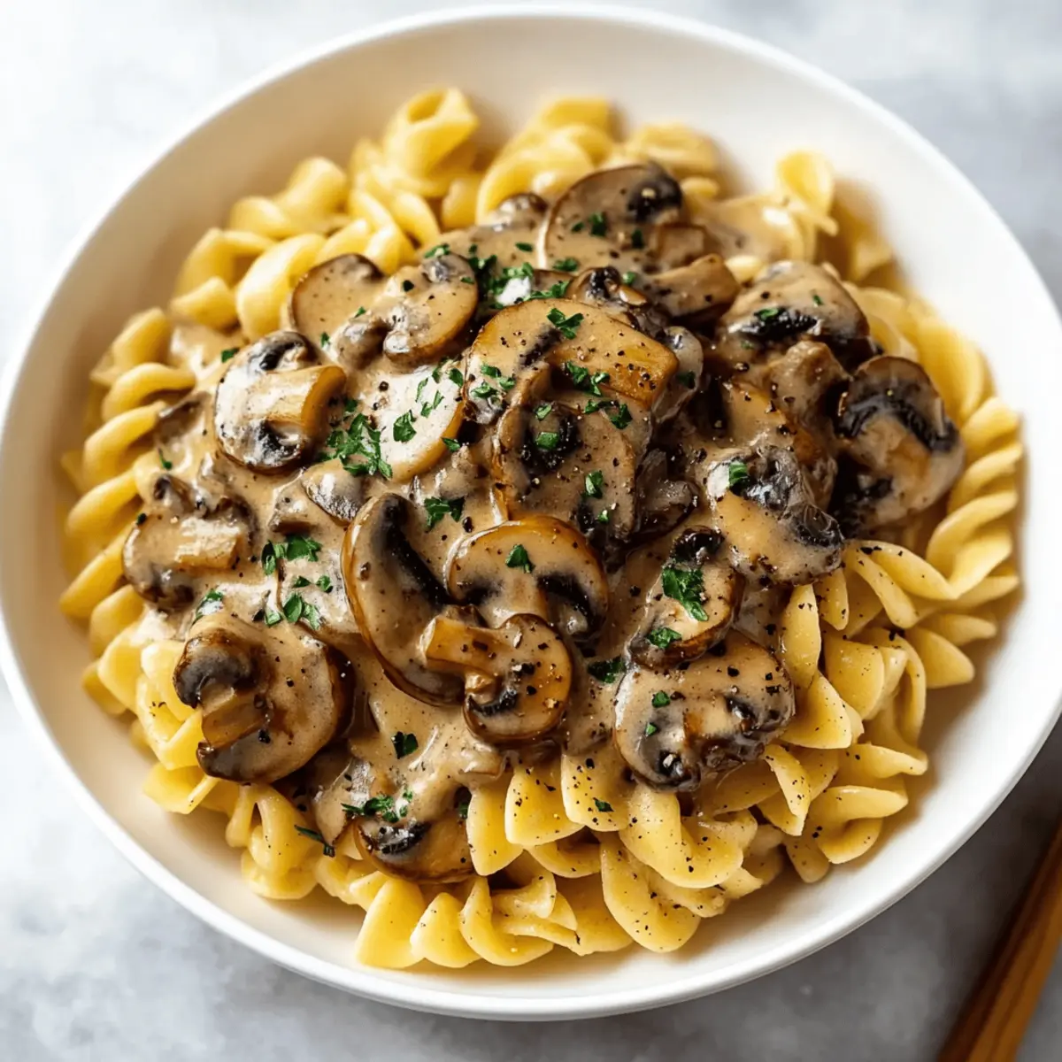 Creamy Mushroom Stroganoff with Egg Noodles