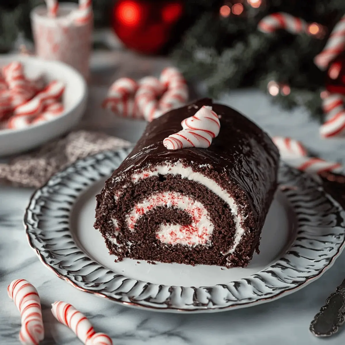 Dark Chocolate Cake Roll With Peppermint Filling