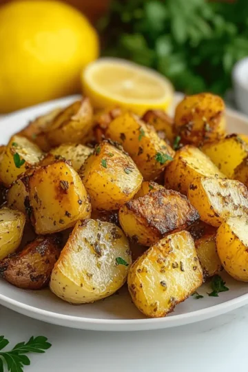 Greek Lemon Garlic Roasted Potatoes