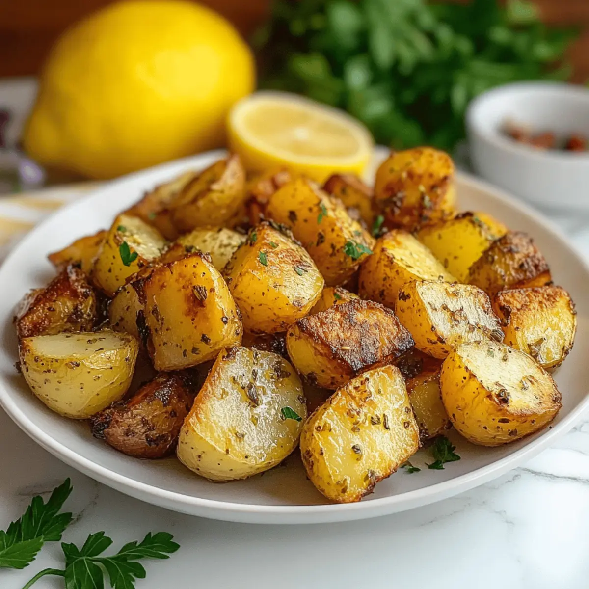 Greek Lemon Garlic Roasted Potatoes