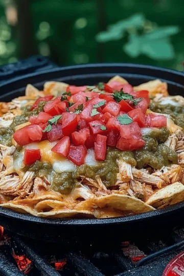 Grilled Chicken Enchilada Campfire Nachos