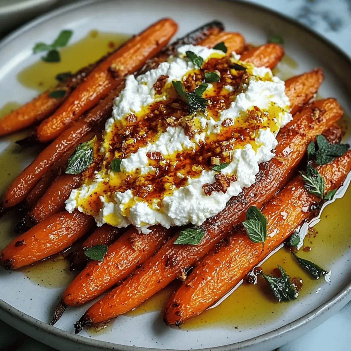 Roasted Carrots with Whipped Ricotta and Spicy Honey Drizzle