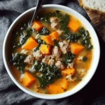 Sausage Sweet Potato & Kale Soup