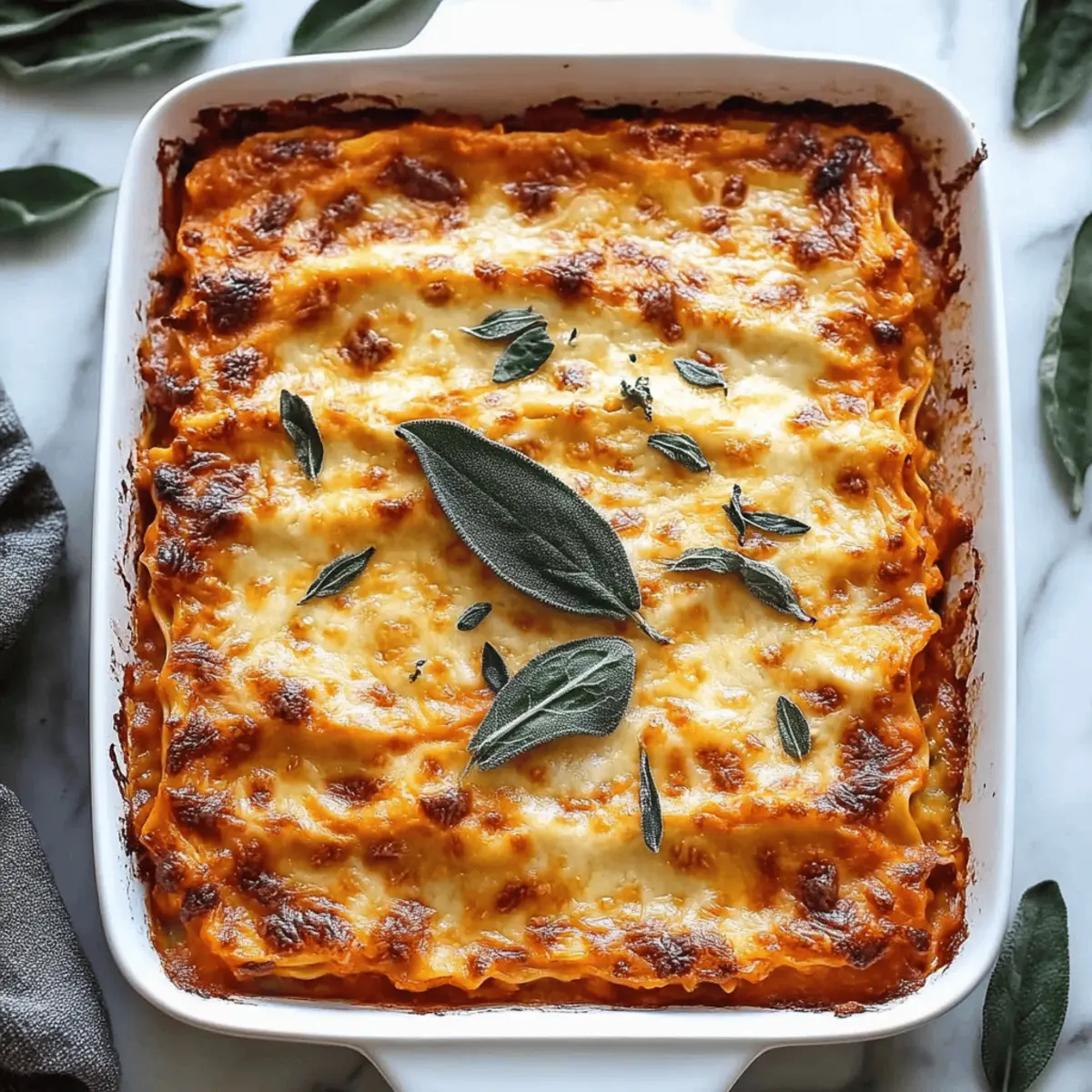 Vegetarian Pumpkin Spinach Lasagna
