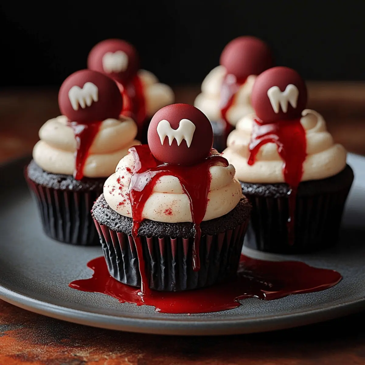 Vampire Bite Halloween Cupcakes