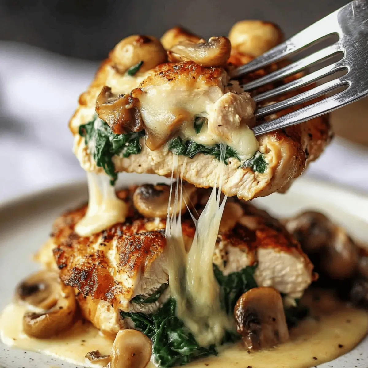 Mushroom and Spinach Stuffed Chicken Breast