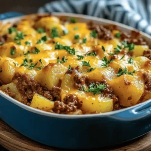 Cheesy Ground Beef Potato Casserole