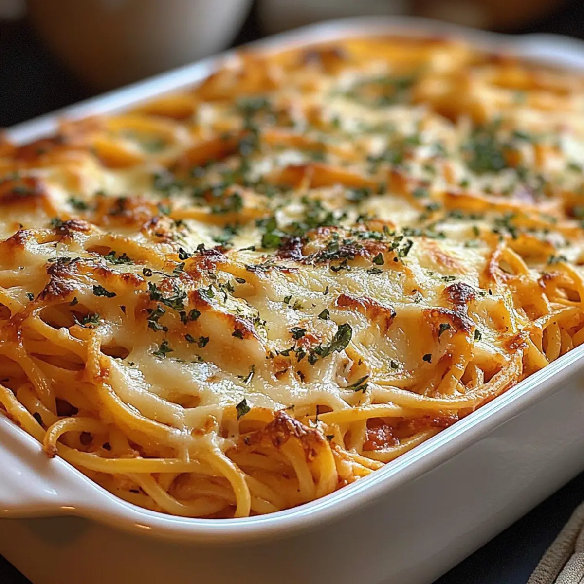 Creamy Baked Spaghetti with Cream Cheese