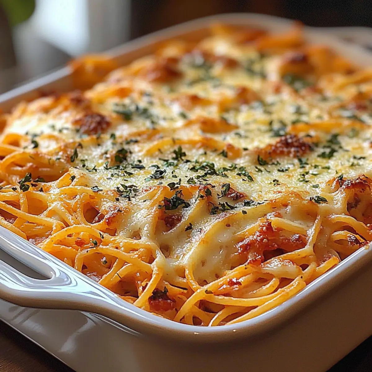 Creamy Baked Spaghetti with Cream Cheese