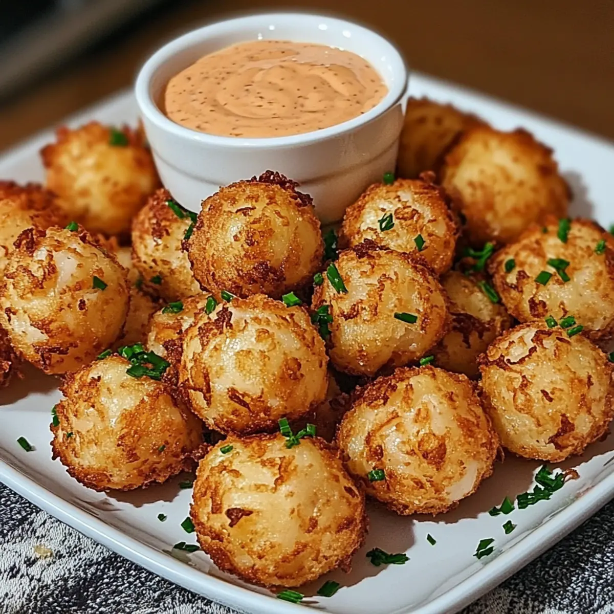 Crispy Deep Fried Onion Balls with Cajun Ranch Sauce