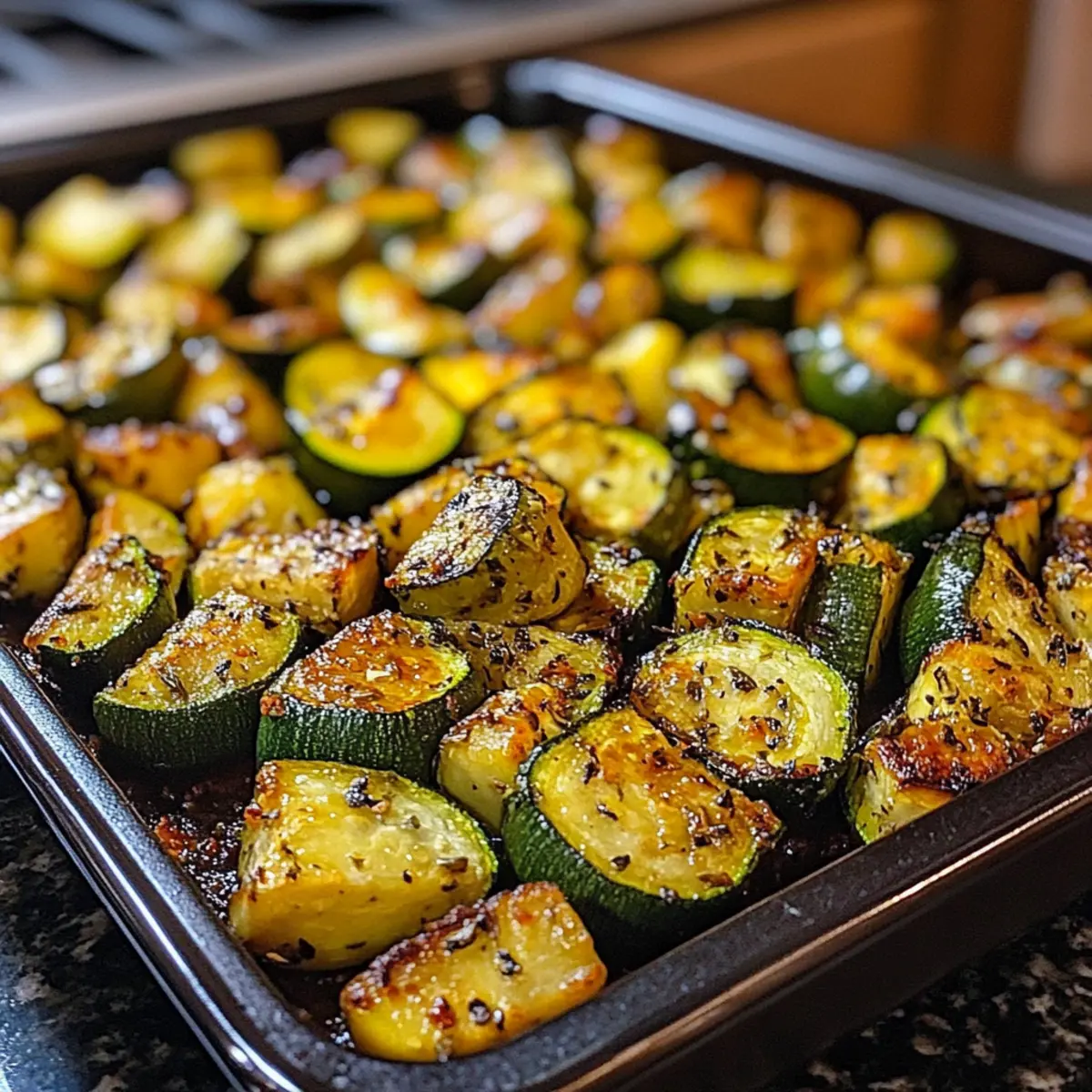 Crispy Oven Roasted Zucchini Chunks