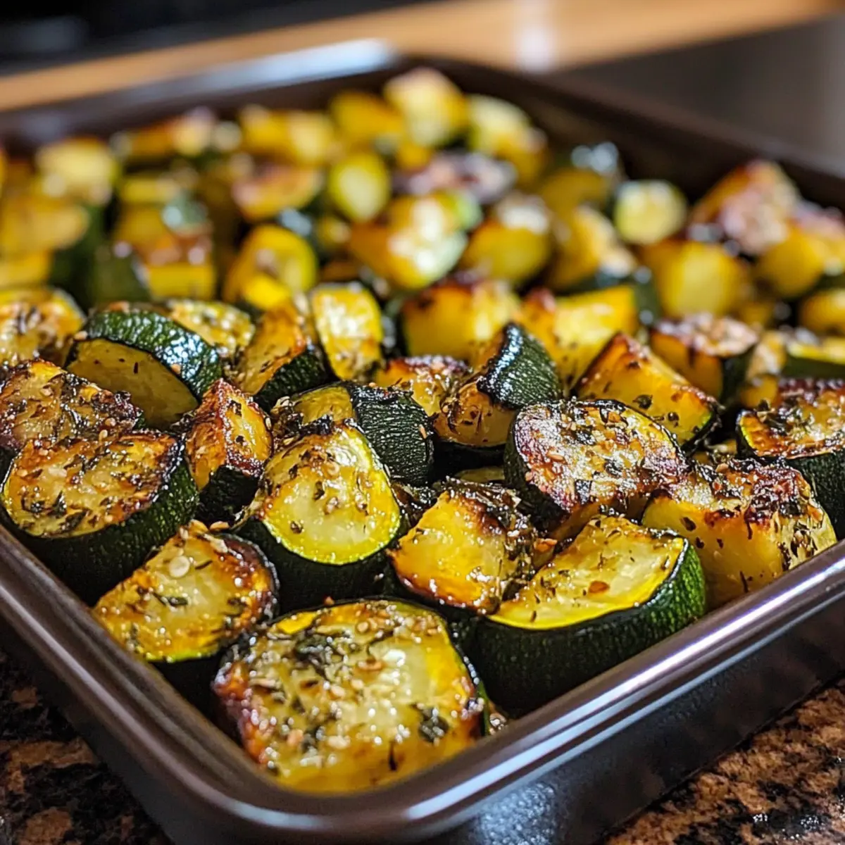 Crispy Oven Roasted Zucchini Chunks