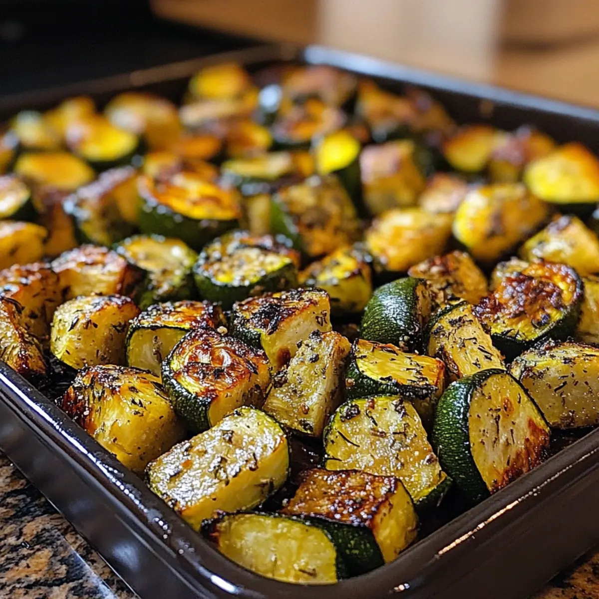 Crispy Oven Roasted Zucchini Chunks