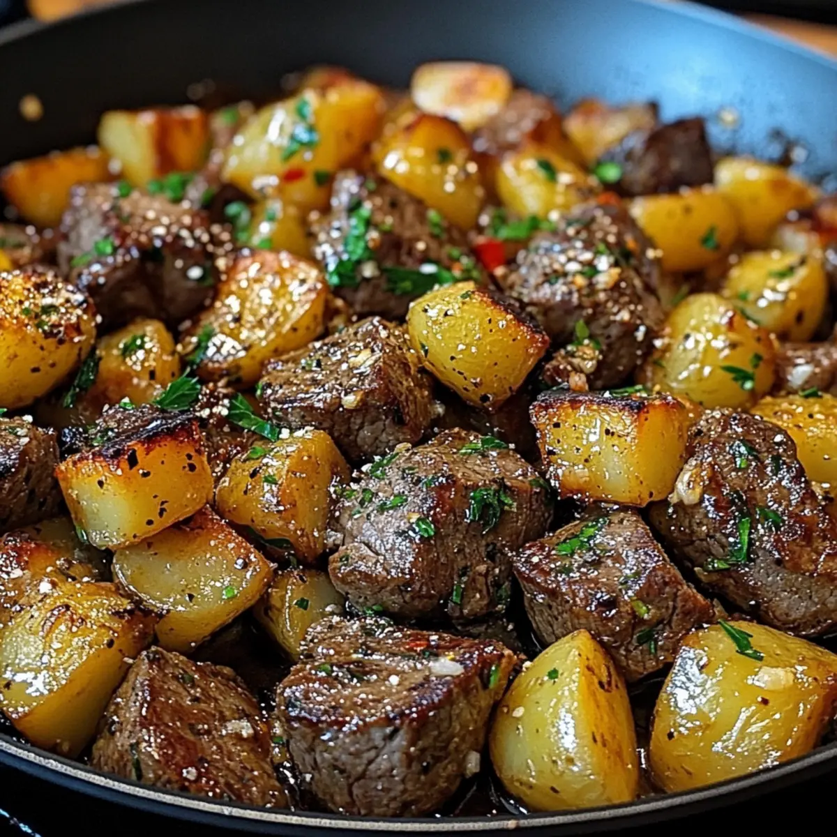 Garlic Butter Steak and Potatoes Skillet