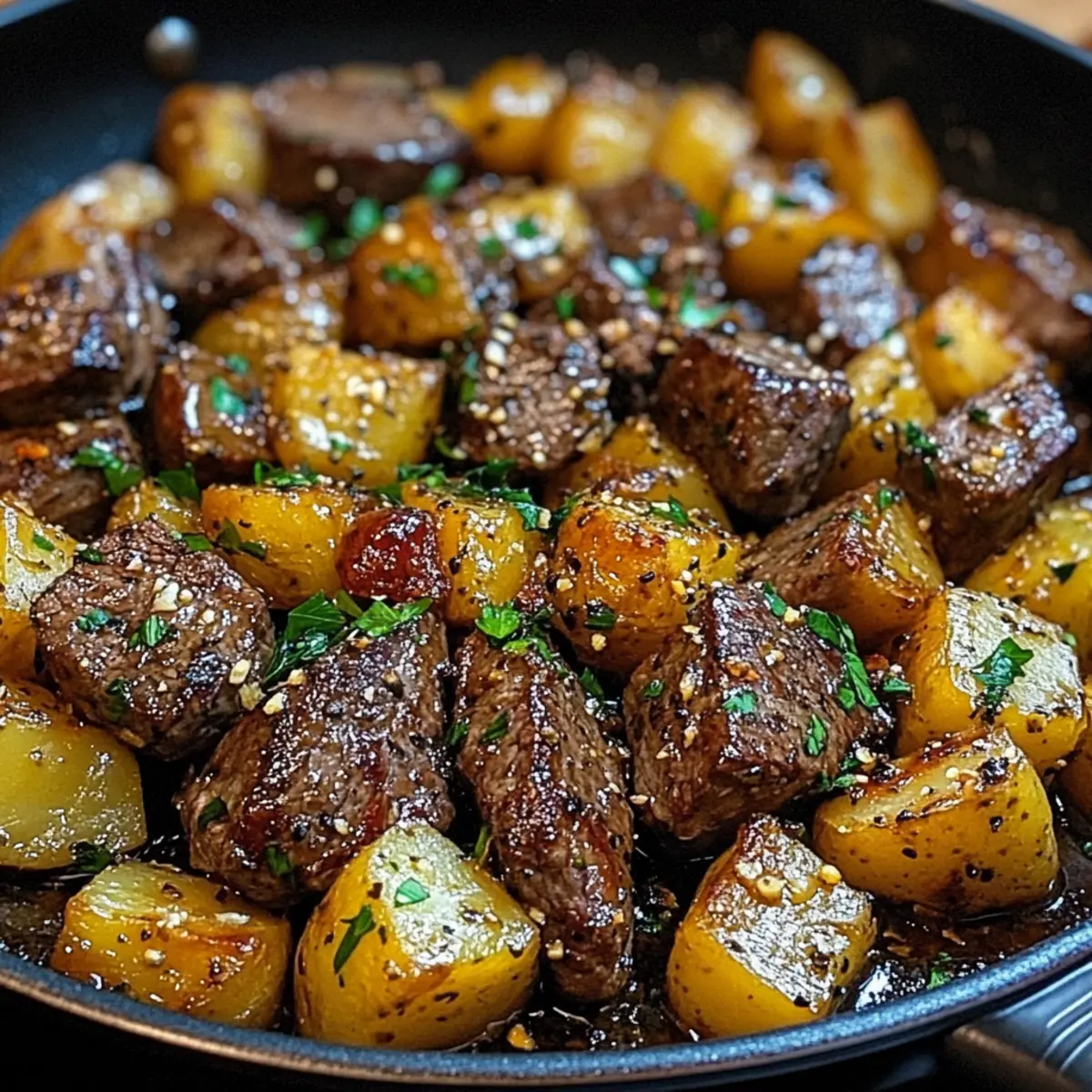 Garlic Butter Steak and Potatoes Skillet