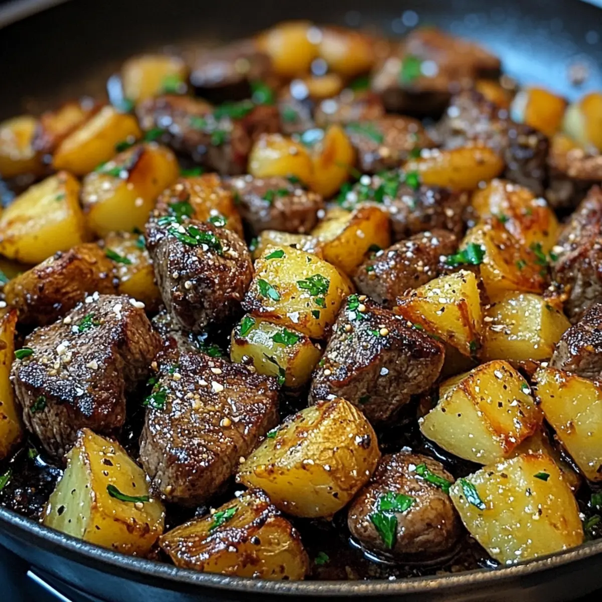 Garlic Butter Steak and Potatoes Skillet