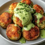 Salmon Balls with Creamy Avocado Sauce
