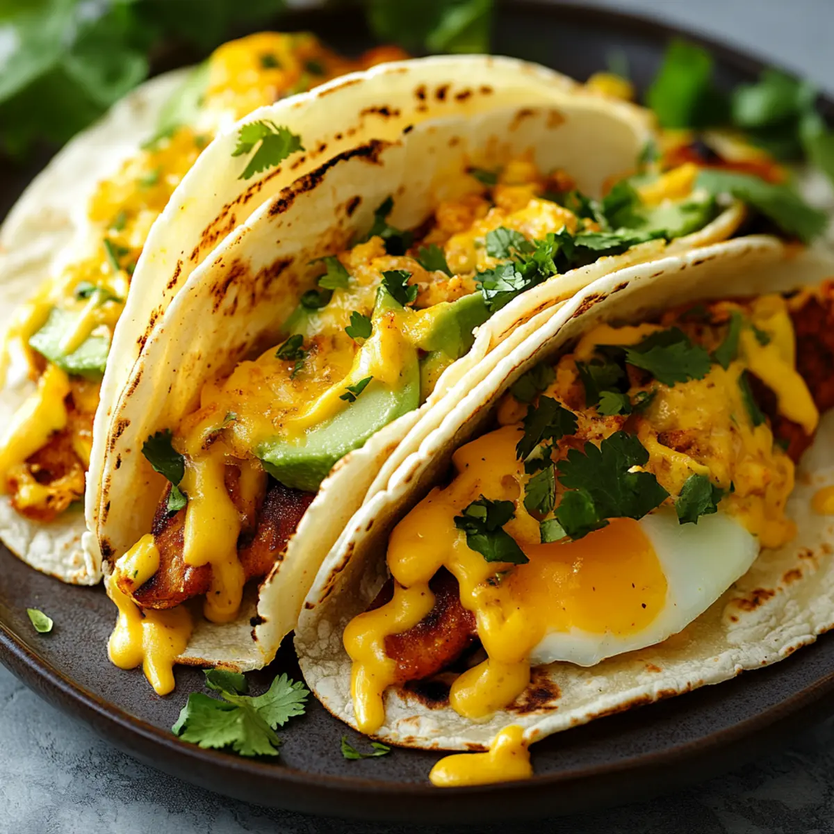 Cheesy Breakfast Egg Tacos