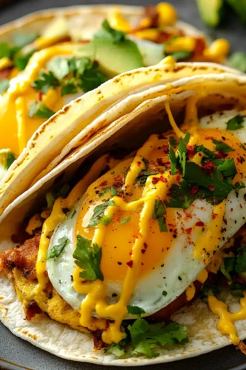 Cheesy Breakfast Egg Tacos