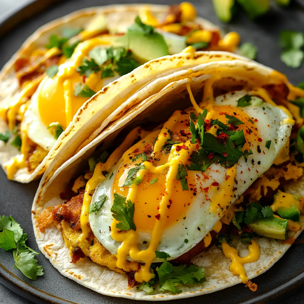 Cheesy Breakfast Egg Tacos